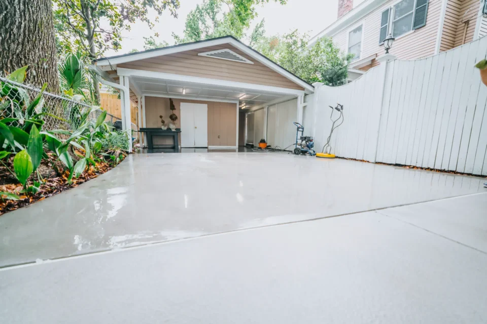 Garage floor Pressure Washing 1